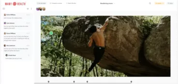 video annotation tool with comments on a bouldering video