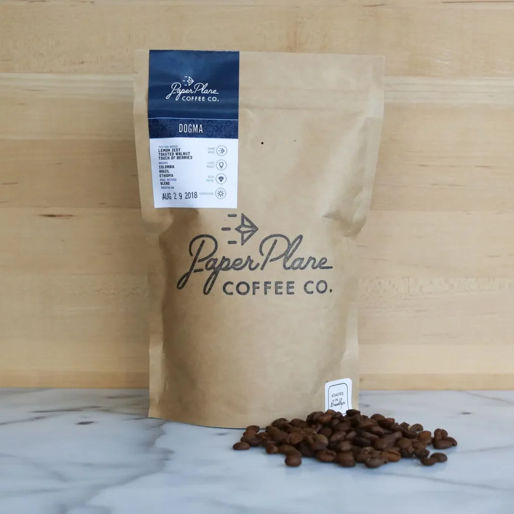 Paper Plane Coffee Co. packaging