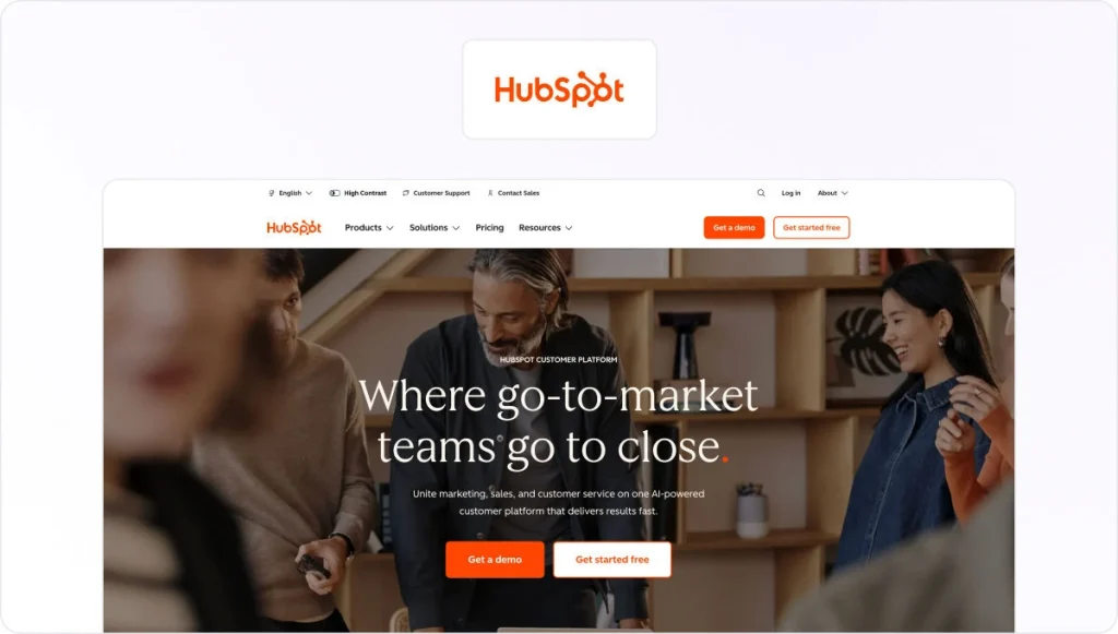 Hubspot homepage view
