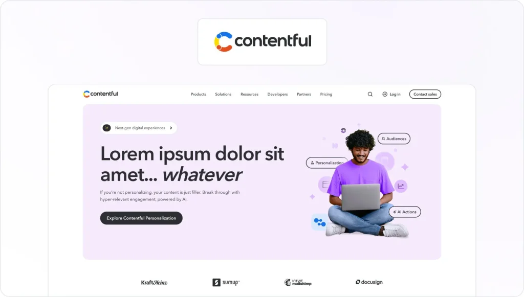 Contentful Homepage View