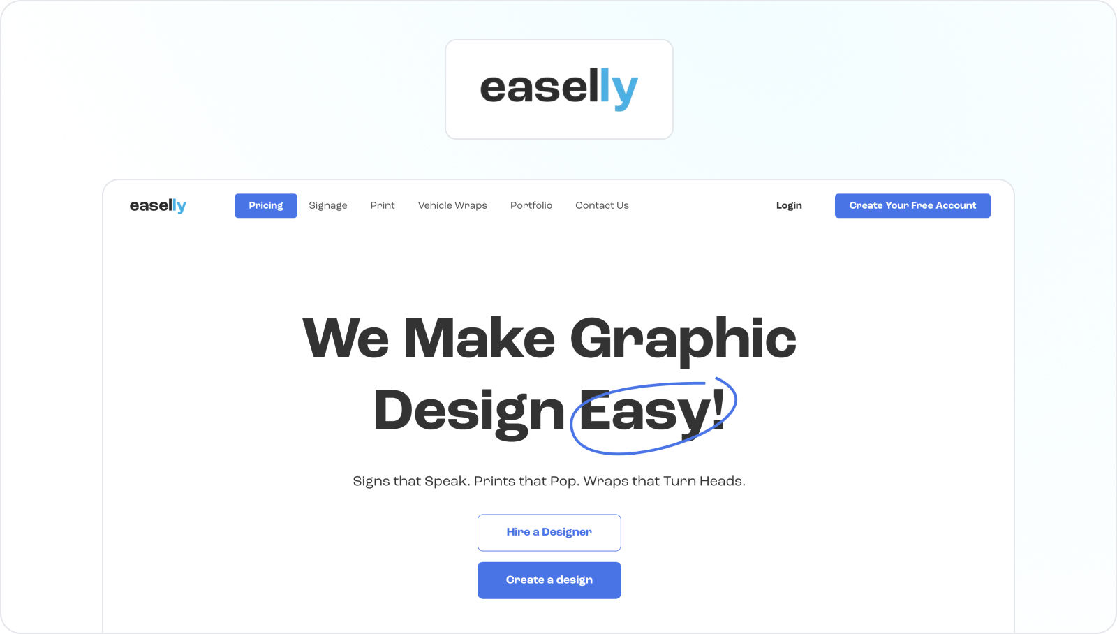 Easelly homepage view