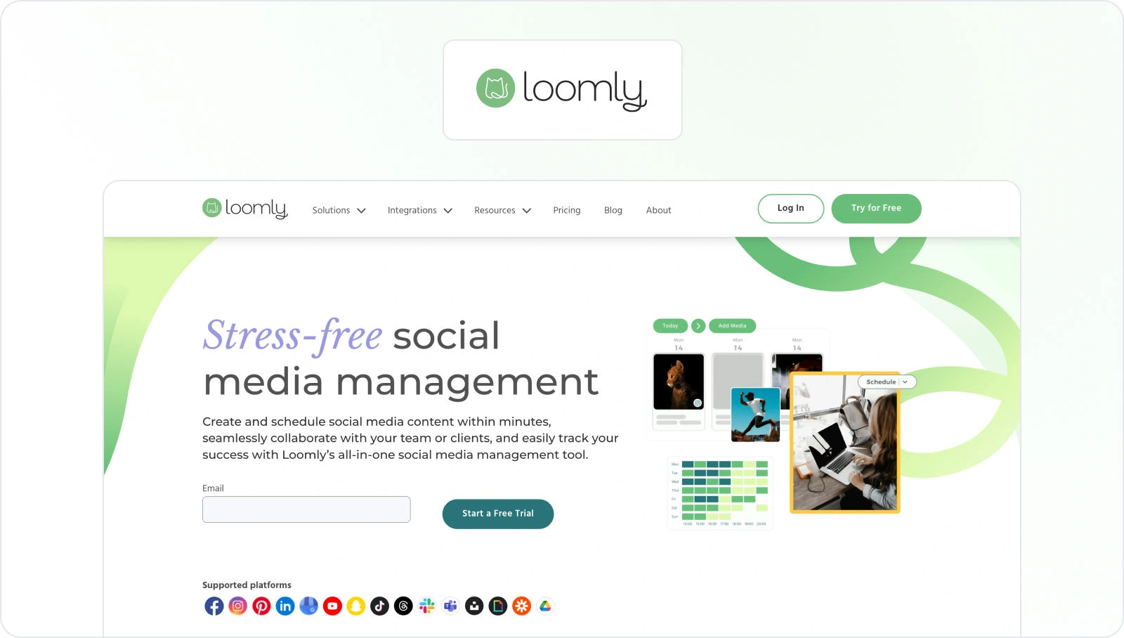 Loomly Homepage View