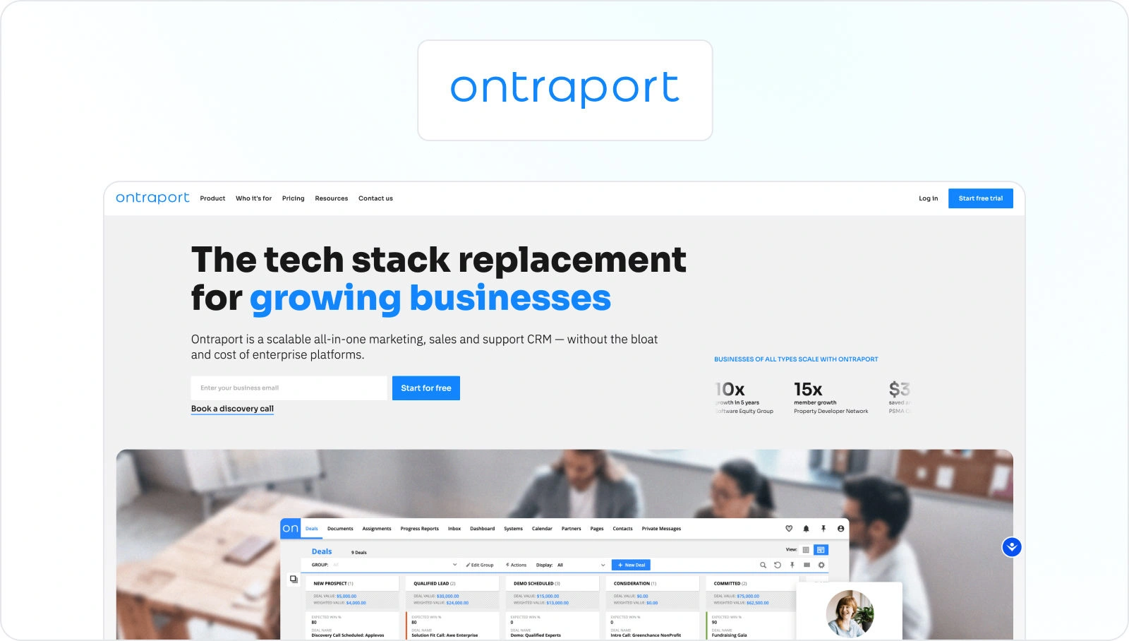 Ontraport homepage view