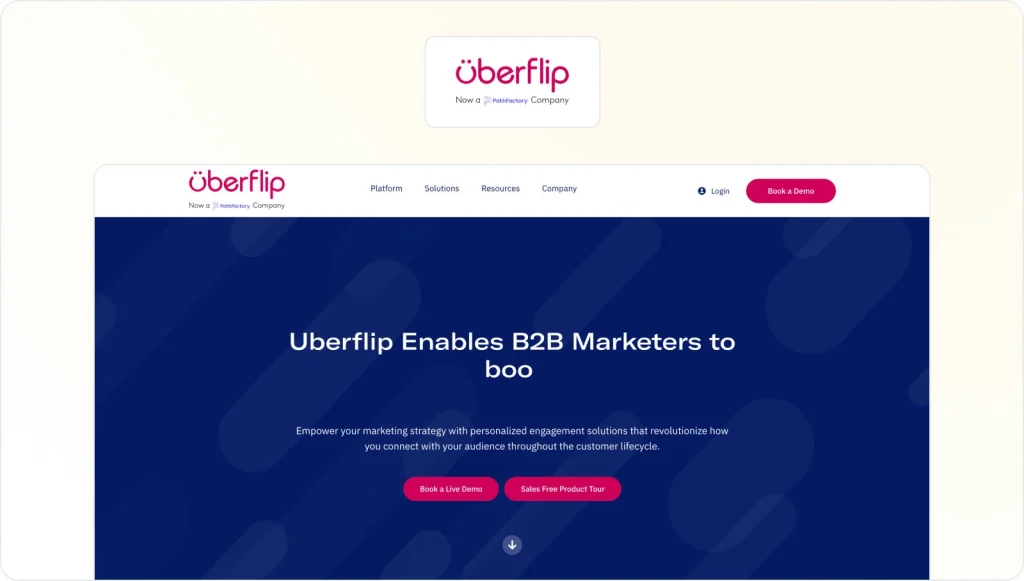 Uberflip homepage view