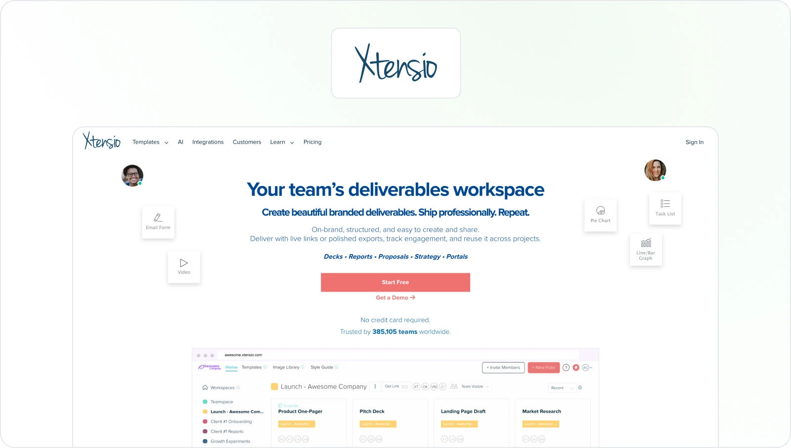Xtensio homepage view
