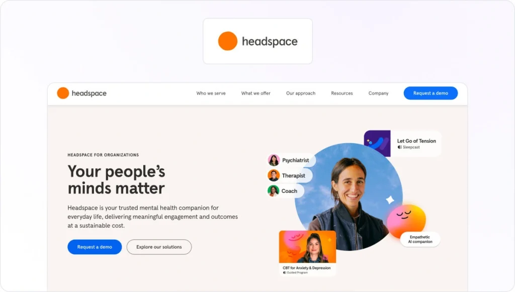 Headspace homepage view
