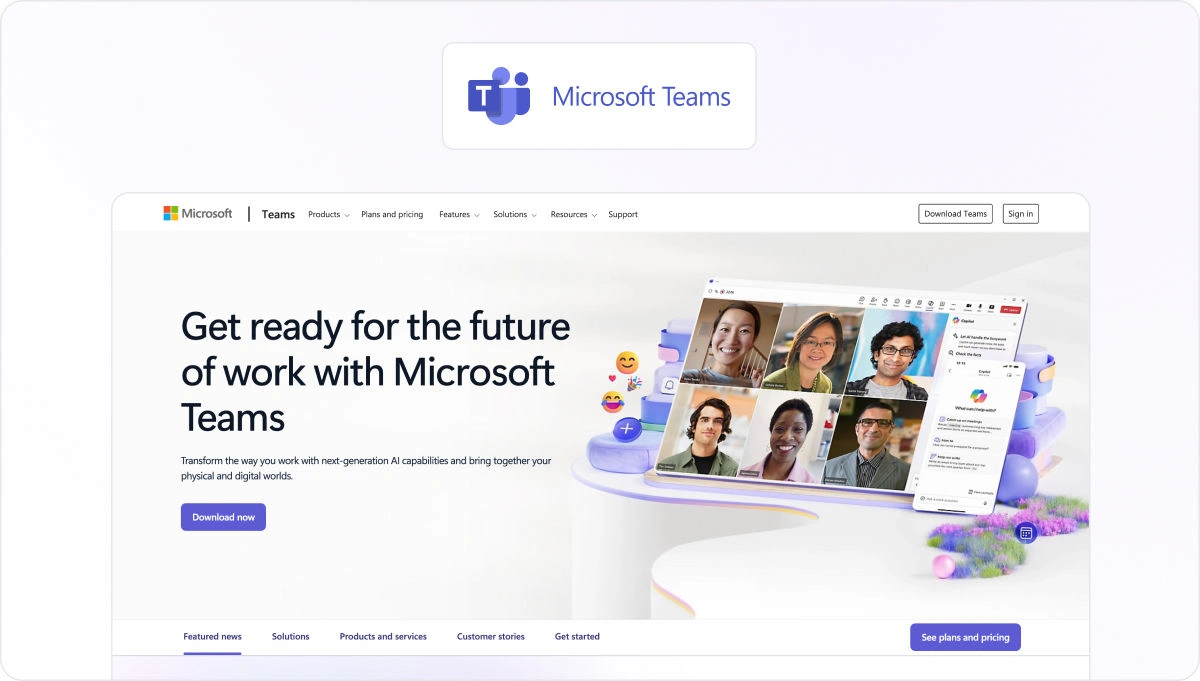 Microsoft Teams homepage view