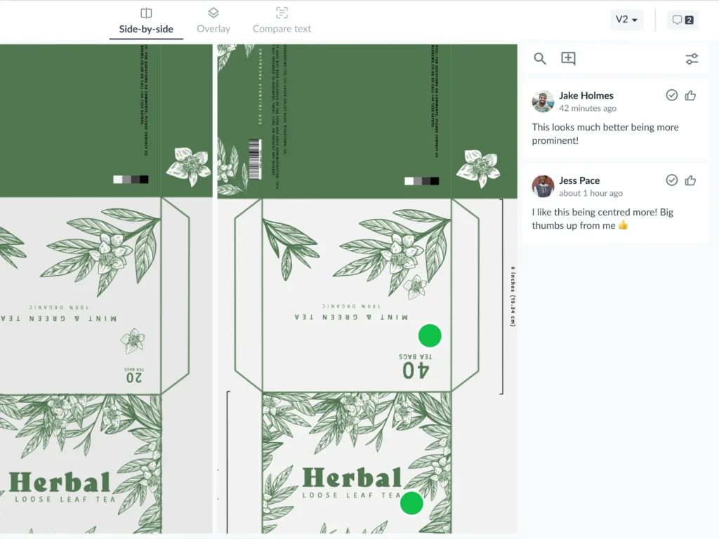 Packaging design review_compare versions