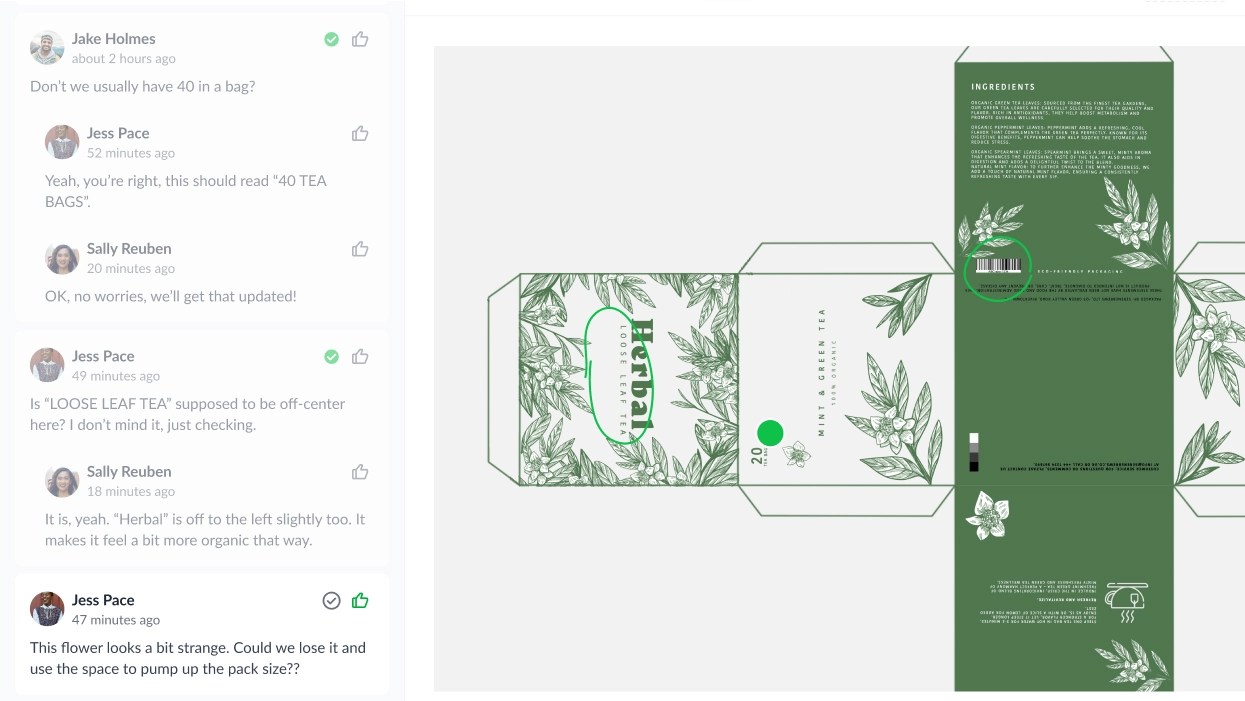 Packaging design review to-do lists