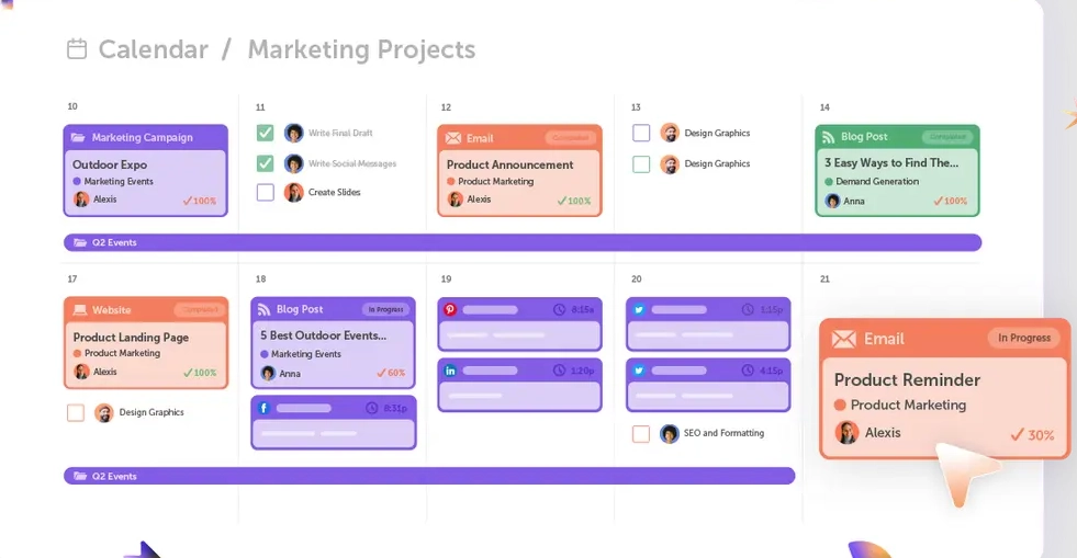 Content calendar by Coschedule