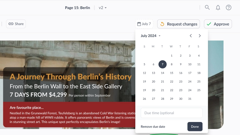 Travel brochure review_due dates
