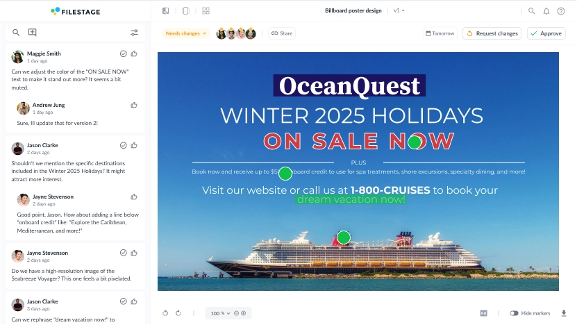 Travel content review feedback