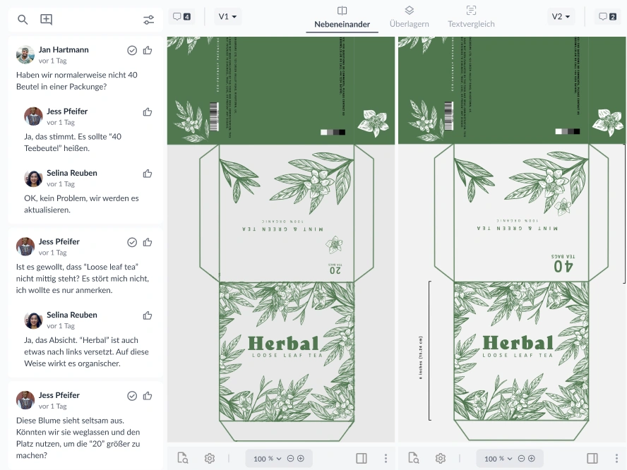 Verpackungsdesign im Datei-Viewer