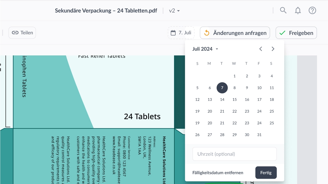 Fristen für Dateien setzen