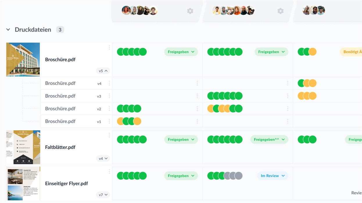 Alle Versionen einer Datei auf einen Blick