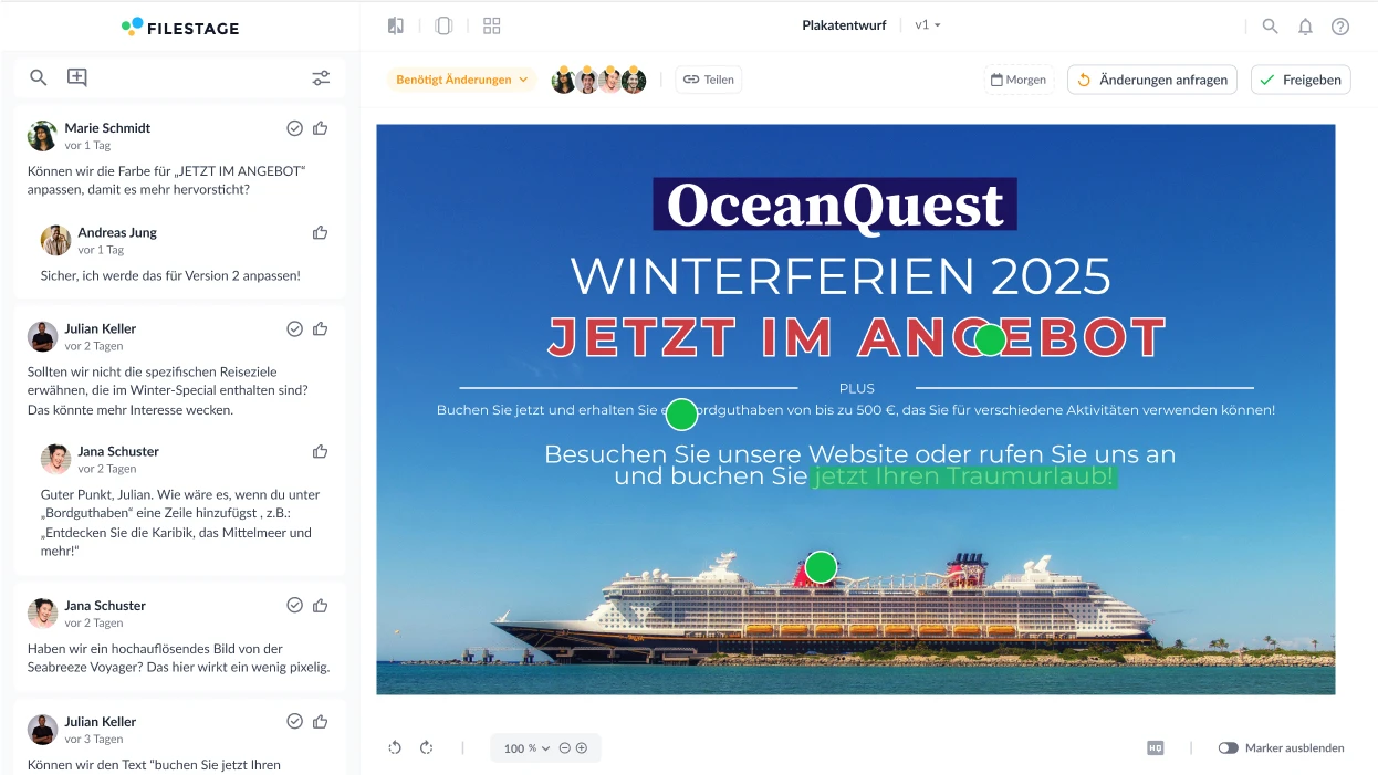 Feedback zu einer Datei einholen