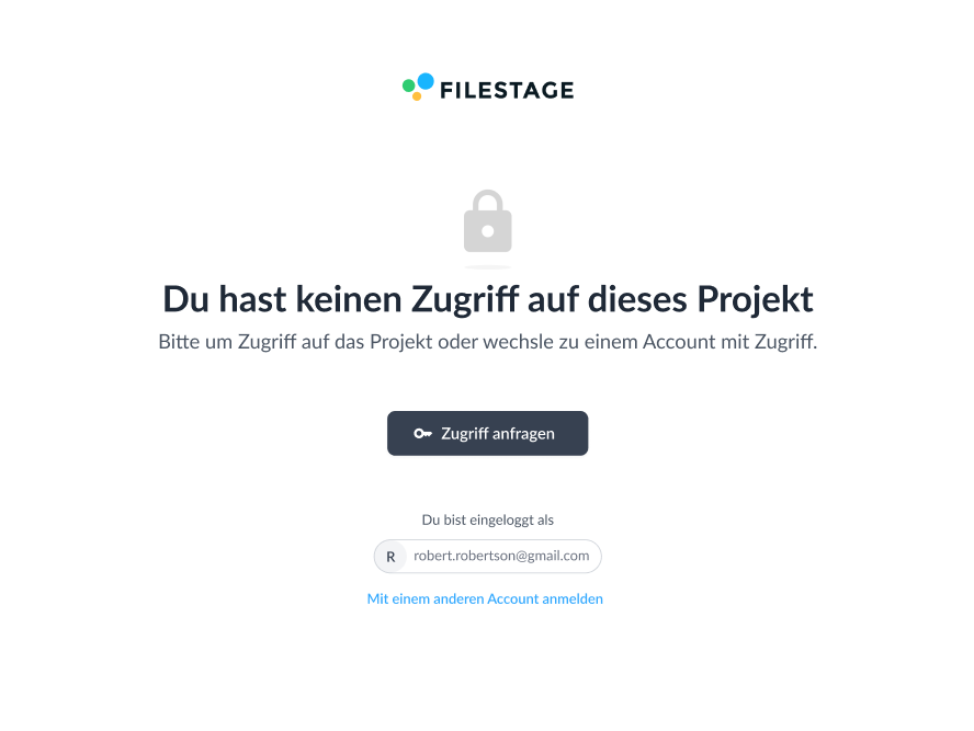 Kein Zugriff auf dieses Projekt