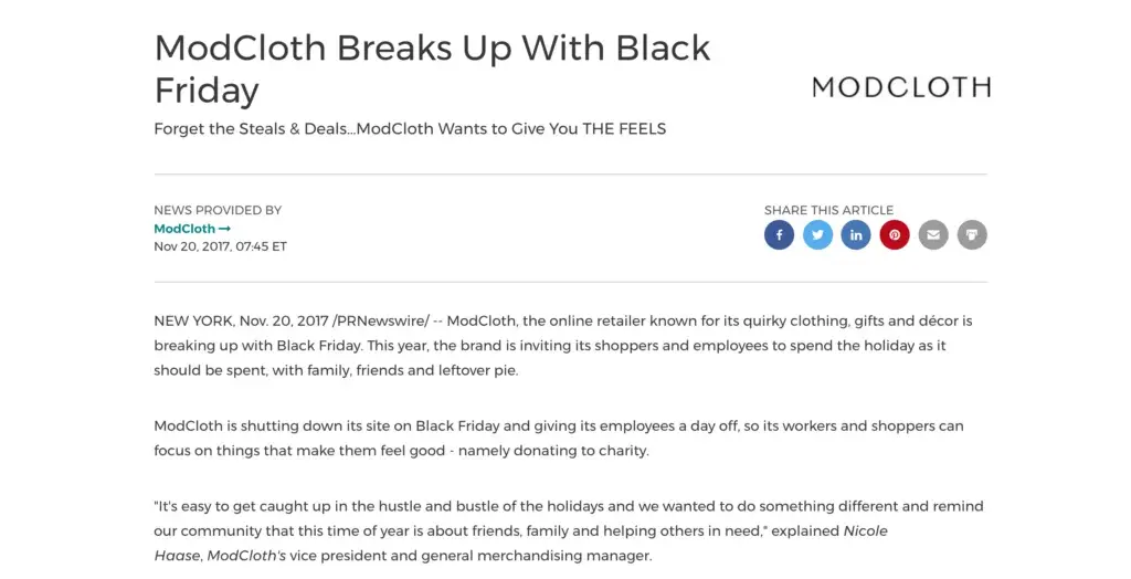 modcloth press release