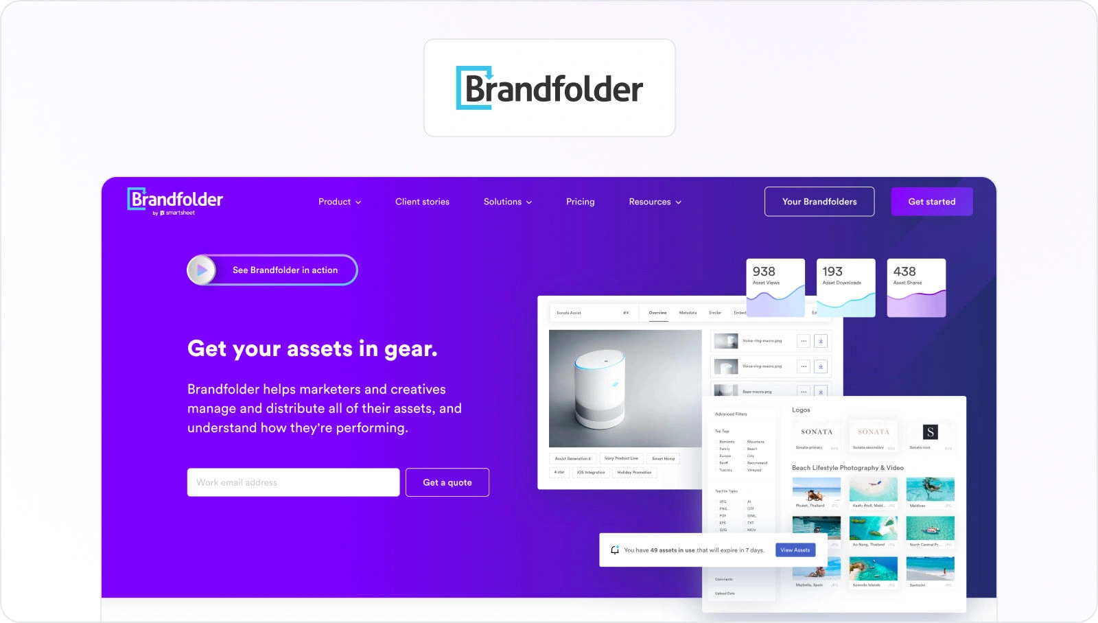 Brandfolder homepage view