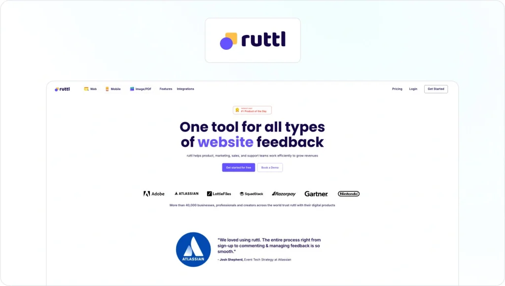 Ruttl Homepage View
