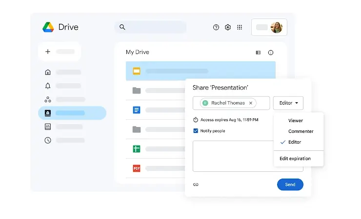 Google Drive for file sharing and storage