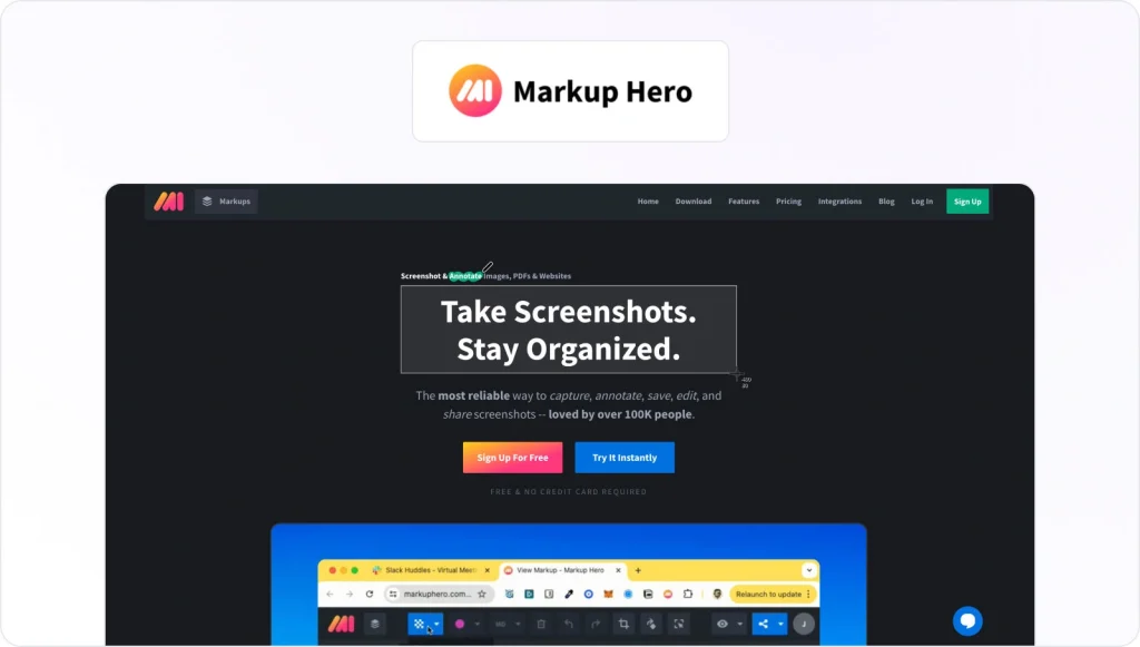 Markup Hero Homepage View
