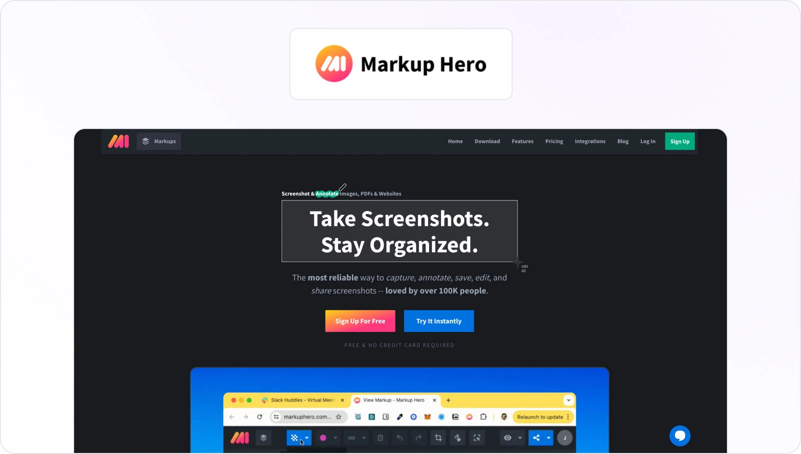 Markup Hero Homepage View