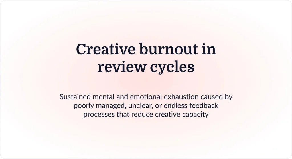 What is creative burnout in review cycles?