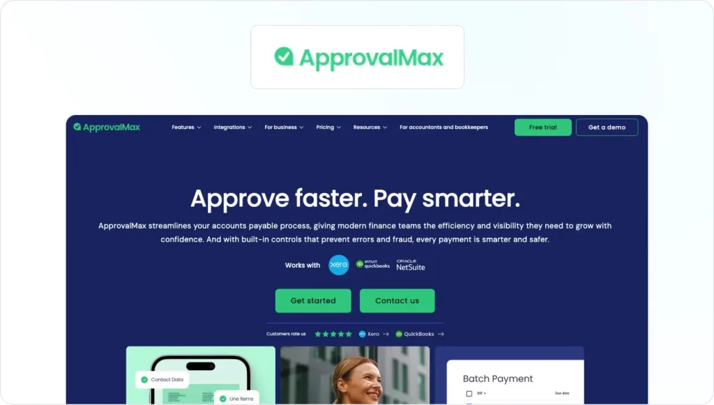 ApprovalMax homepage view