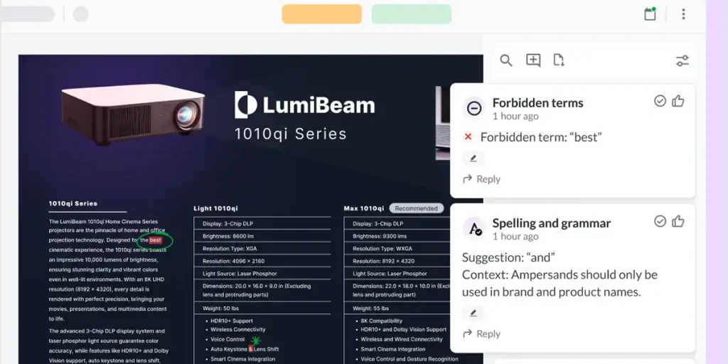 AI review assistant in Filestage