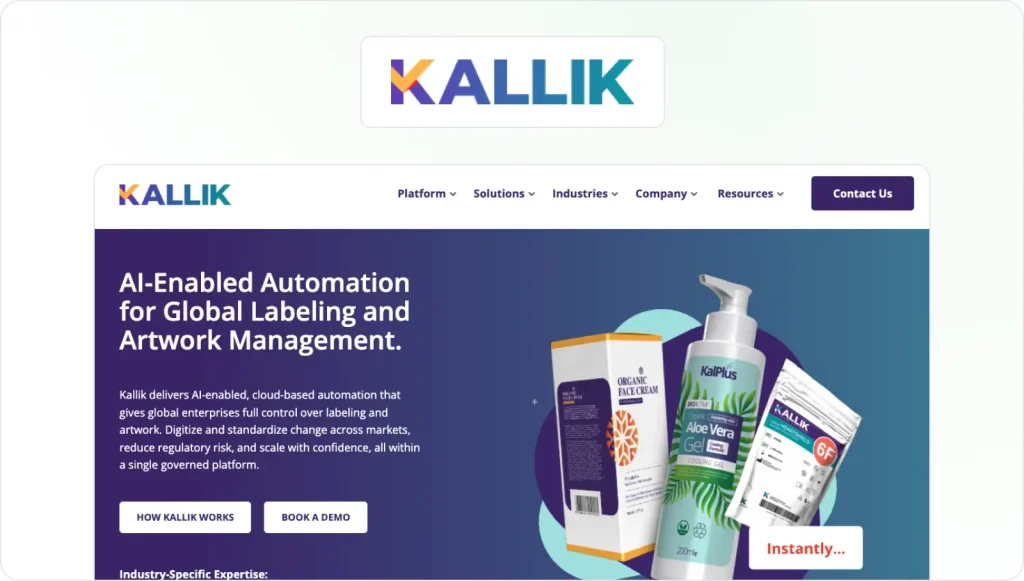 Kallik Homepage View
