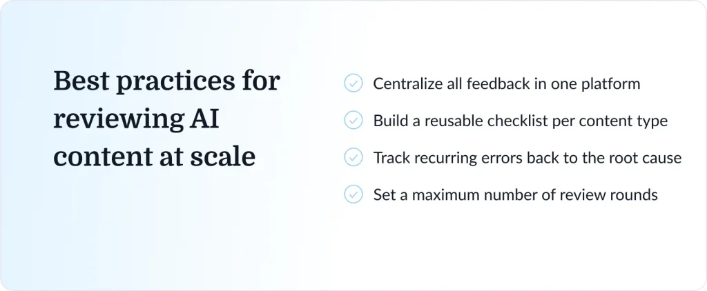 tips for reviewing ai content at scale