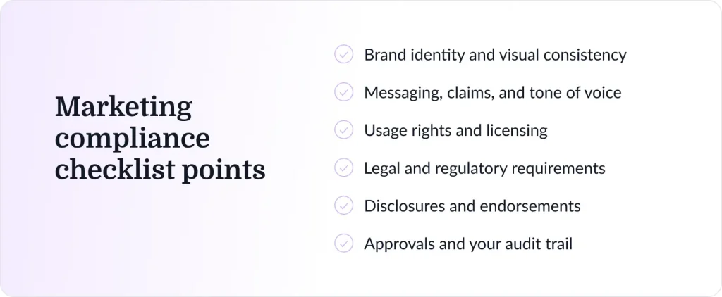 marketing compliance checklist points